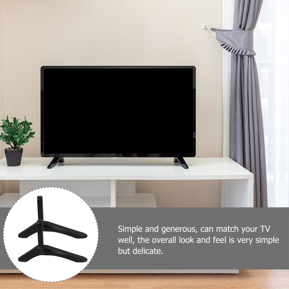 AGFELO Replacement TV Stand Base and Universal TV Bracket for with No-Drill Desktop Mount Heavy Duty Television Holder