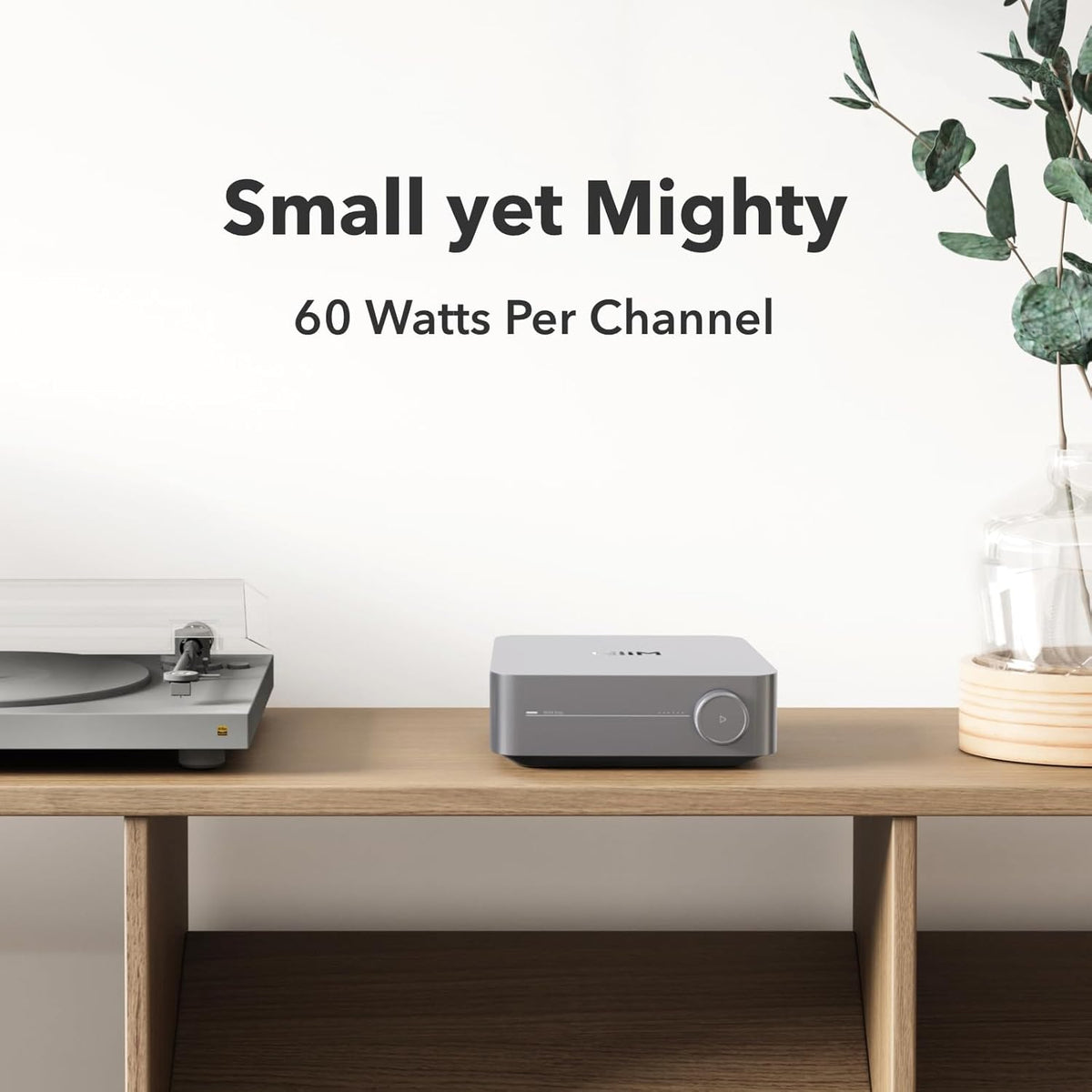 WiiM Amp: Multiroom Streaming Amplifier | Compatible with AirPlay, Google Cast, Alexa | HDMI, Voice Control | Stream from Spotify, Amazon Music, Tidal & More | Space Gray