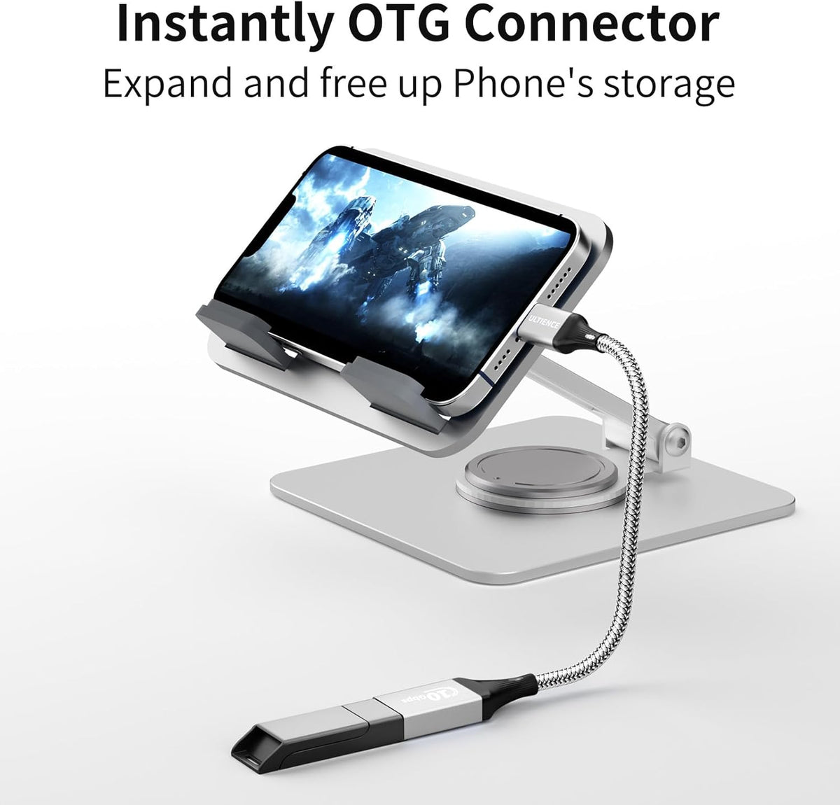 USB C to USB 3.0 Adapter 2 Pack, 10Gbps SuperSpeed - Thunderbolt3 OTG Cable Compatible with MacBook Pro/Air, iPhone 16 15 Pro Max, Samsung S24/S23/S22 (0.59ft, Silver)
