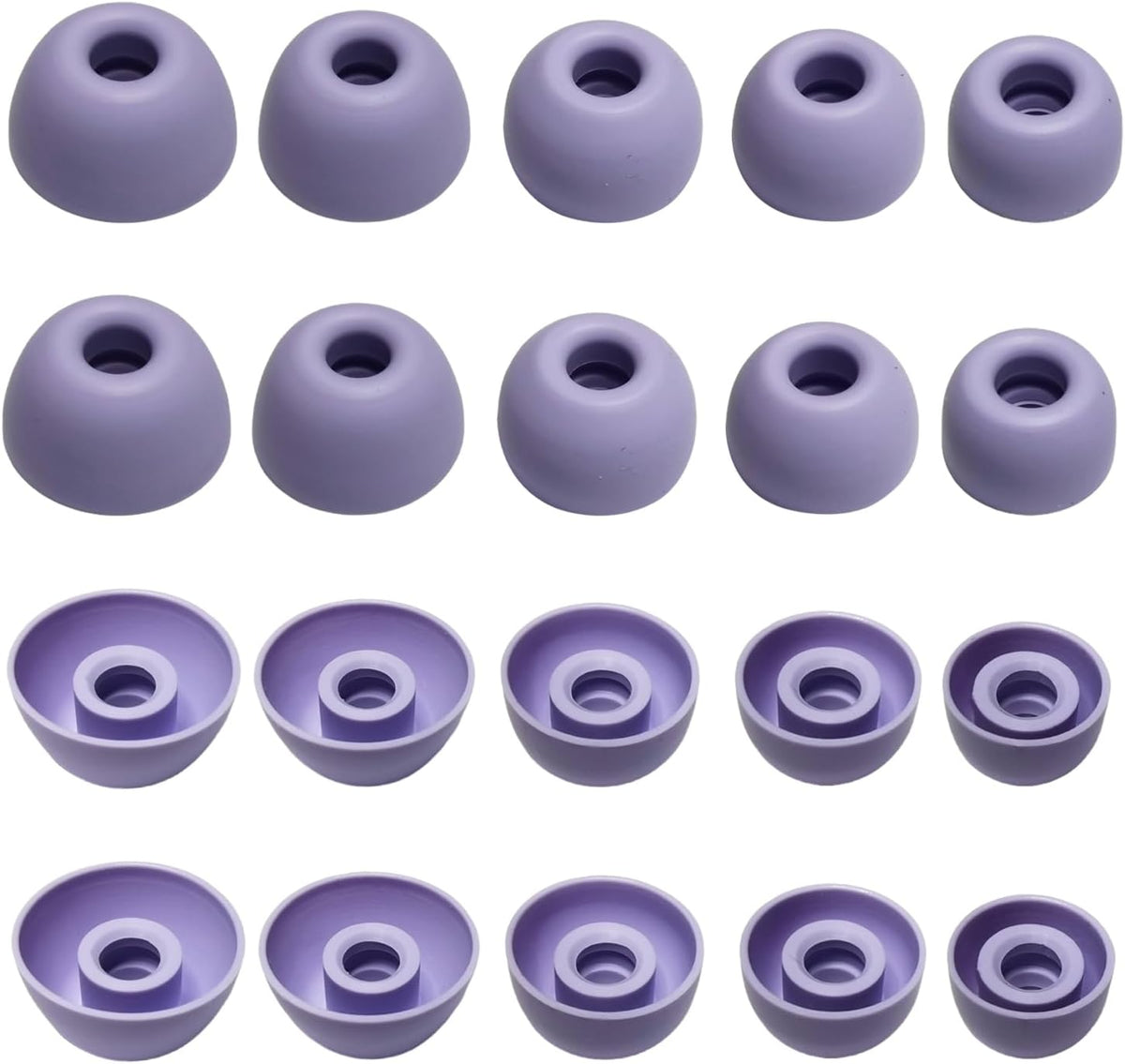 Replacement Earbud Tips for Powerbeats Pro2 Ear Tips [10 Pairs] – XL/L/M/S/XS Silicone Earbuds Tips Compatible with Beats Studio Buds/Beats Fit Pro/Solo Buds, Purple