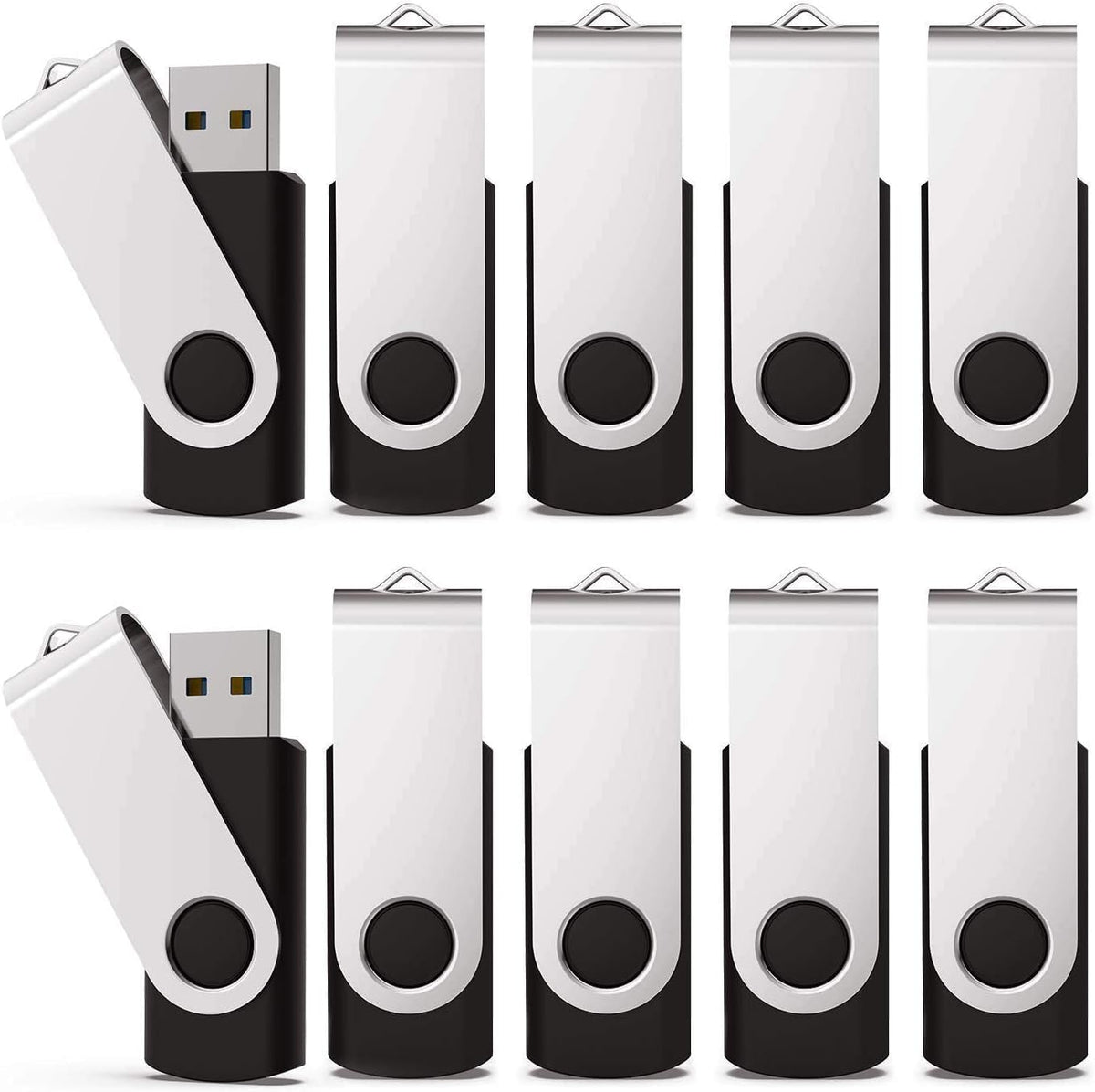 KEXIN 128GB Flash Drive 20 Pack Flash Drive Bulk USB Thumb Drive 128 GB USB Drive USB 2.0 Flash Drive with Led Indicator, Black