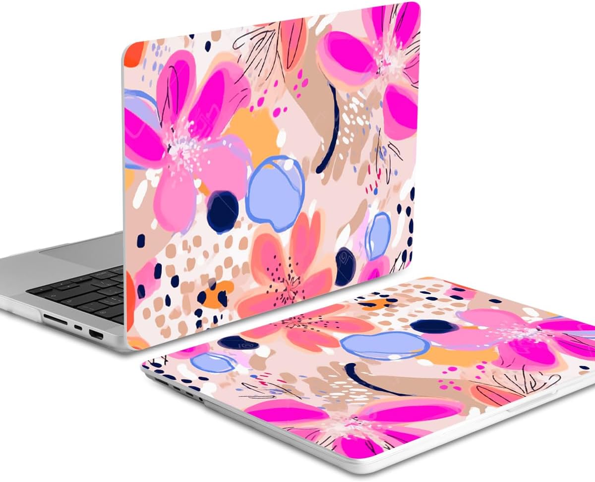 DONGKE for M4 MacBook Pro 16 Inch Case 2024 2023 2021 A3403 A3186 M3 A2991 M2 A2780 M1 A2485 Pro/Max Chip, Plastic Hard Shell Case & Keyboard Cover for Mac Pro 16 with Touch ID, Floral Artistic