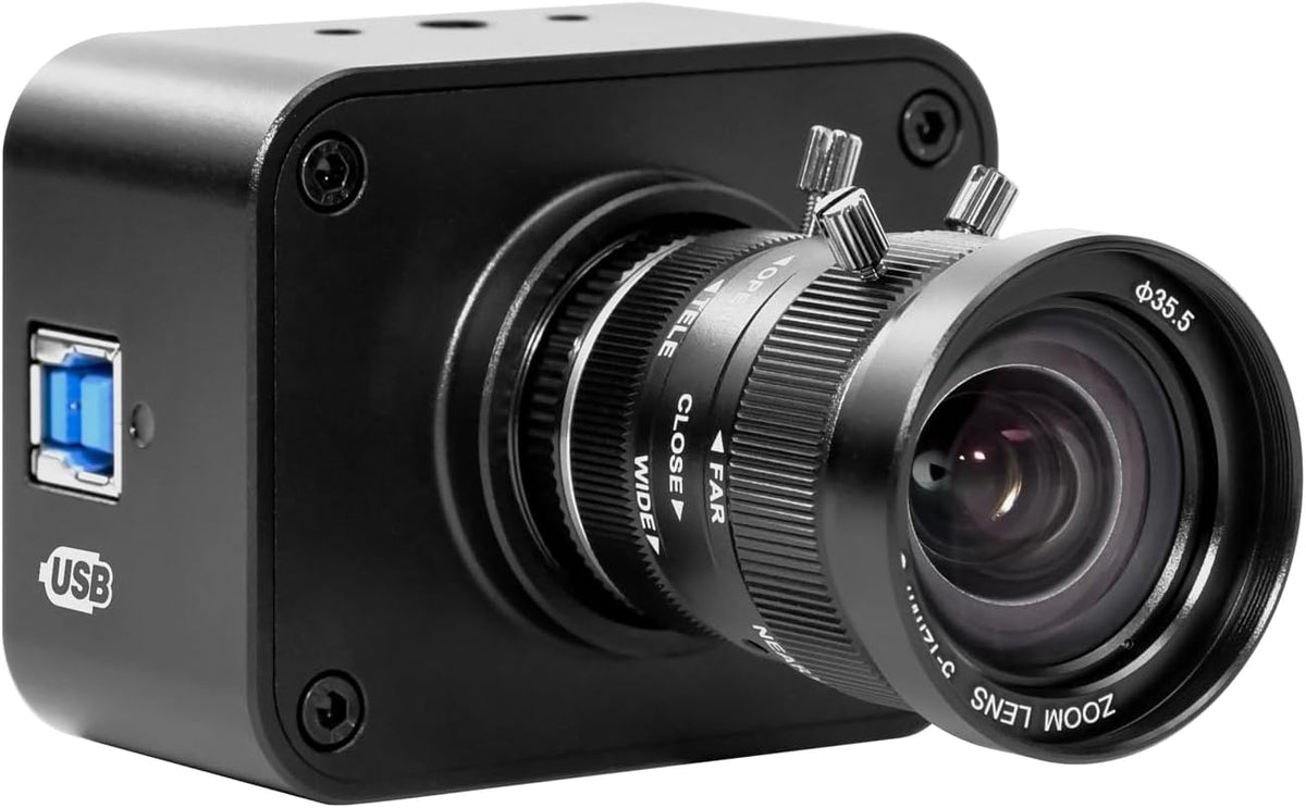 MOKOSE USB Camera 4K,USB3.0 Manual Focus Webcam with 5-12mm Varifocal Lens, IMX678 1/1.8" 8MP Sensor Support YUY2,Web Camera for Desktop Computer Laptop