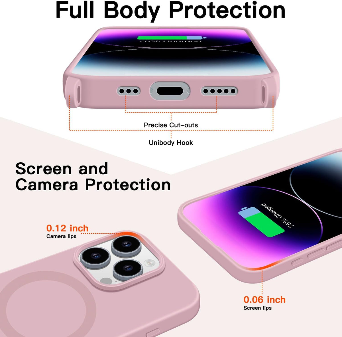 for iPhone 15 Pro Case with Lanyard [Compatible with MagSafe], Crossbody Phone Case with Neck Strap Adjustable, Magnetic Phone Cover for iPhone 15 Pro 6.1'' Pink