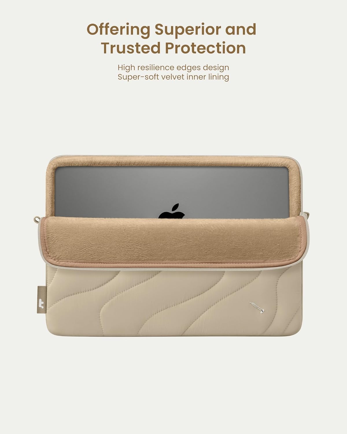 tomtoc 360 Protective Puffy Laptop Sleeve for 16-inch MacBook Pro M4/M3/M2/M1 Pro/Max A3403 A3186 A2991 A2780 A2485 2024-2019, Quilted Design Soft Cute Puffer Bag Laptop Case for Dell XPS 16 Laptop