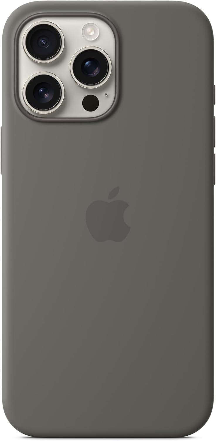 Apple iPhone 16 Pro Max Silicone Case with MagSafe and Camera Control: Lightweight Phone Case, Wireless Charging Compatible, Smooth Matte Finish; Stone Gray