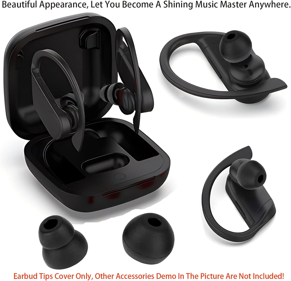 4 Pairs Earbud Tips Fit for Powerbeats Pro Ear Tips Beats Earbuds Replacement Tips Replacement Earbud Tips Earbud Replacement Tips Earbud Caps Headphone Earbud Tips Replacement Ear Pads Black