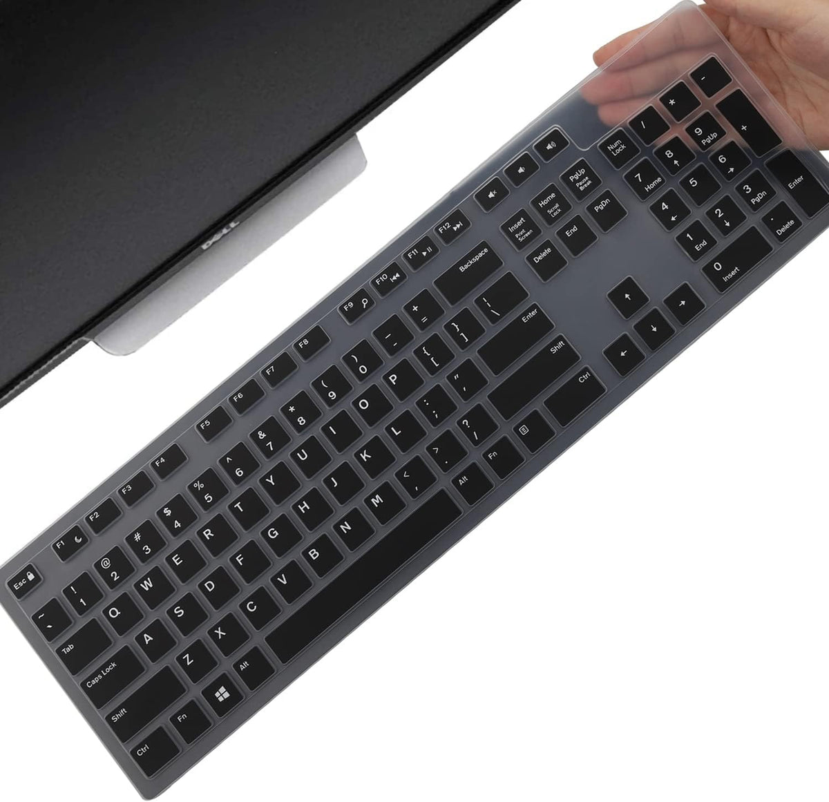 Keyboard Cover Skin for Dell KM636 KB216 KB216t KB216d KB216p Wired & Wireless Keyboard, Dell Optiplex 5250 3050 3240 5460 7450 7050, Dell Inspiron Desktop 24" 27" 5400 5490 7700 7790 3475 3670 3477