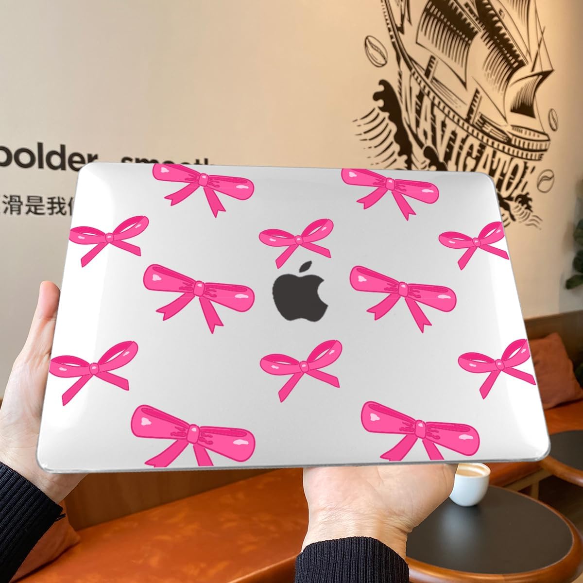 Teryeefi Case for MacBook Pro 14 inch 2024 2023 2021 M4 A3112 A3401 A3185 M3 A2918 A2992 M2 A2779 M1 A2442, Hard Shell Cover + Keyboard Cover for 14 inch MacBook Pro, Bows-A
