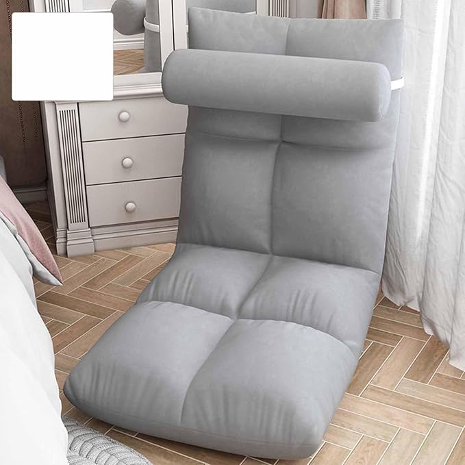 Floor Chair with Back Support Floor Sofa Chair Sleeper Bed Couch Recliner Floor Gaming Chair Padded Sleeper Bed Meditation Chair for Adults (Premium Gray)