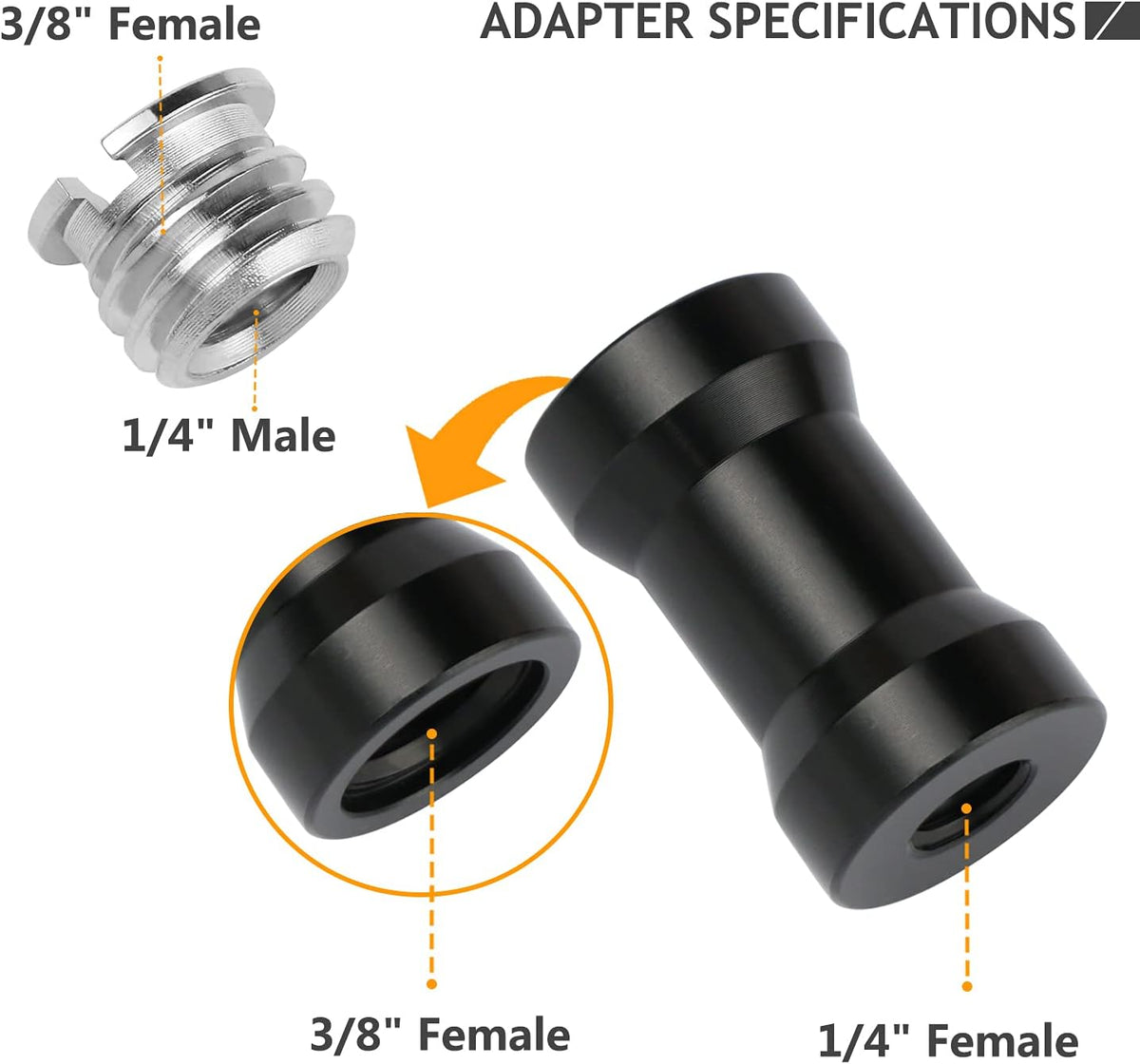 24 Pcs Camera Screw Adapter Set - 1/4 to 3/8 Tripod Mount Converter for Camera, Monopod, Ballhead, Flash Light Stand