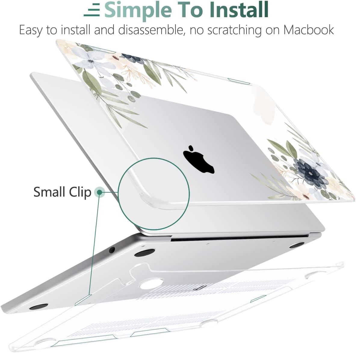 MEEgoodo Case for MacBook Air M4/M3/M2 13.6 inch 2025 2024 2022, Fit Model A3240 A3113 A2681, Compatible with MacBook Air 13 inch, Laptop Hard Shell Case with Keyboard Cover, Vintage Floral