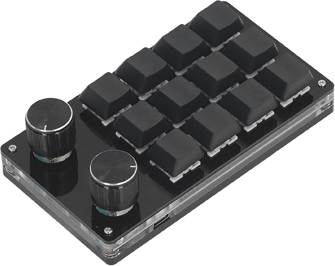 Mechanical Gaming Keyboard 12 Programmable Keys Knobs Wired Red Switch for Office Gaming Music