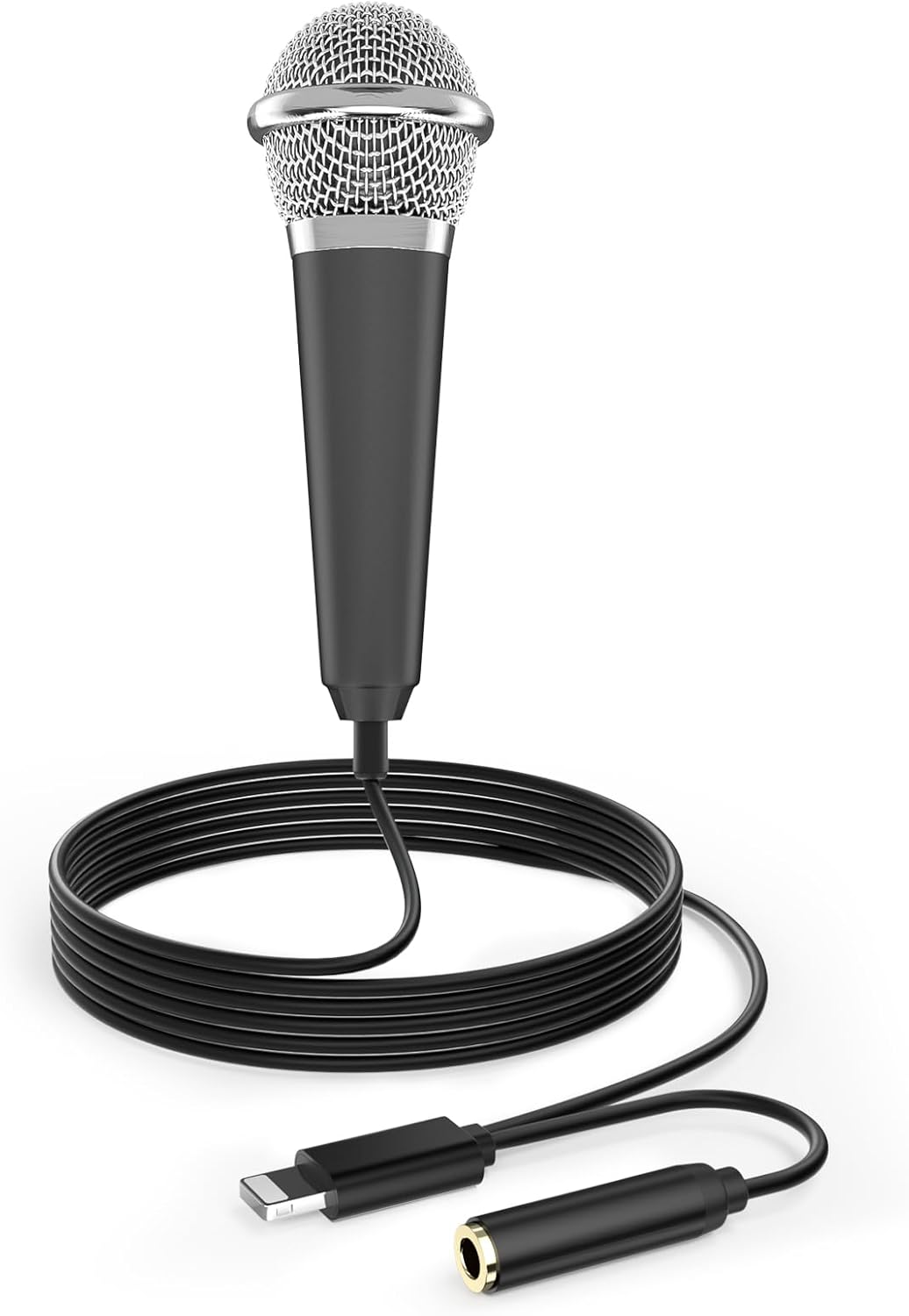 Mini Microphone for iPhone iPad Small ASMR Tiny Microphone for Voice Video Recording Singing, Vlogging, Podcasting YouTube (1 PCS Black)