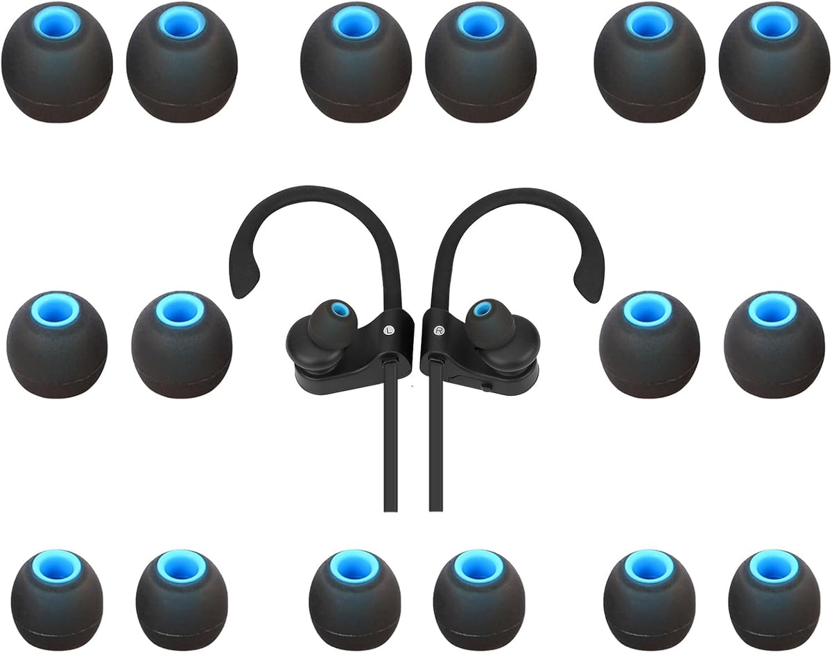 Earbud Tips Ear Bud Tips Soft Anti Slip Washable and Reusable Silicone Replacement Earbud Tips Fit Most in-Ear Earbuds(Inner Hole 3.8mm -5.1mm) 18pcs S M L