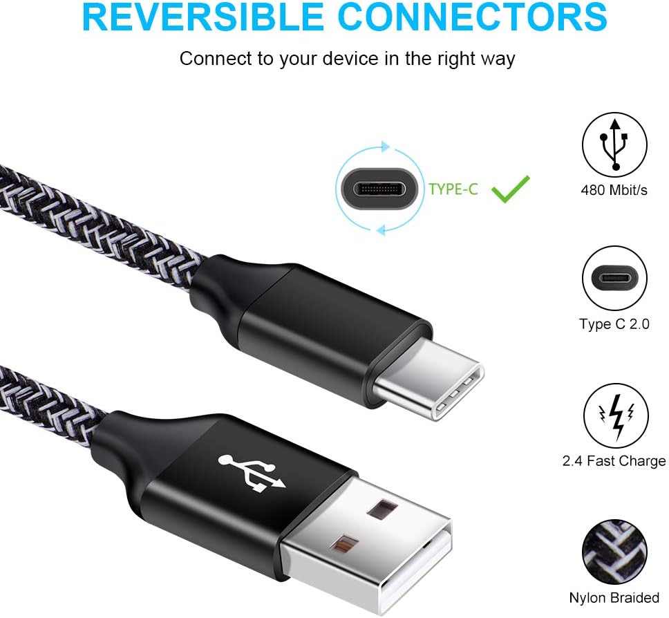 USB Charger for Samsung Galaxy S25 Ultra S24 FE A10E A50 A70 A80 S23 S22 S21 S20 S10E S9 A16 5G A15 A03s A04s A14 A13 A53 A54 A55 A51 A11 A21, Car Adapter, Wall Charger Plug Type C Fast Charging Cable