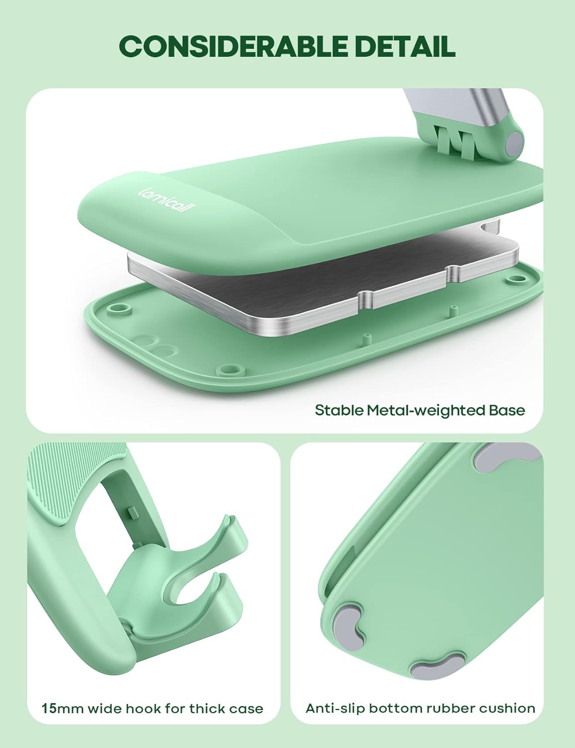 Lamicall Easter Basket Stuffers for Teens Girls Boys Cell Phone Stand, Light Green Cell Phone Holder for 4-8'' Smartphone, Easter Basket Essentials