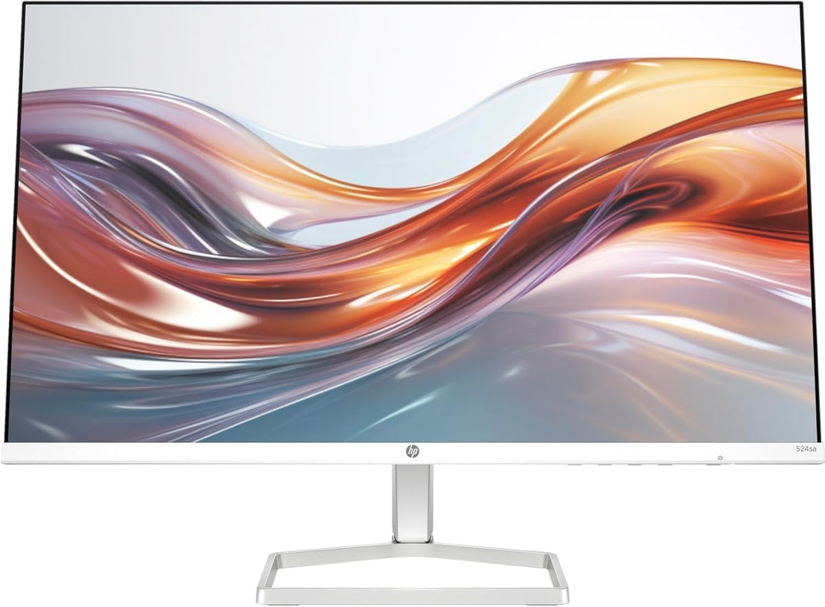 HP Series 5 524sa Monitor with Speakers (Replaces M24fwa) 24" 100Hz IPS FHD 99% sRGB 300 Nits Display, Adjustable Tilt, Flicker-Free, Anti-Glare, White/Silver w/DKZ USB Port Expander
