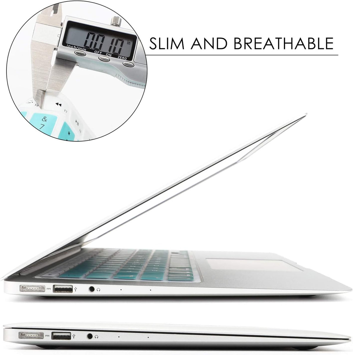 Allinside Green Ombre Keyboard Cover Skin for MacBook Pro 13" 15" 17" (2015 or Older Version), MacBook Air 13" A1369/A1466, Older iMac Wireless Keyboard MC184LL/B
