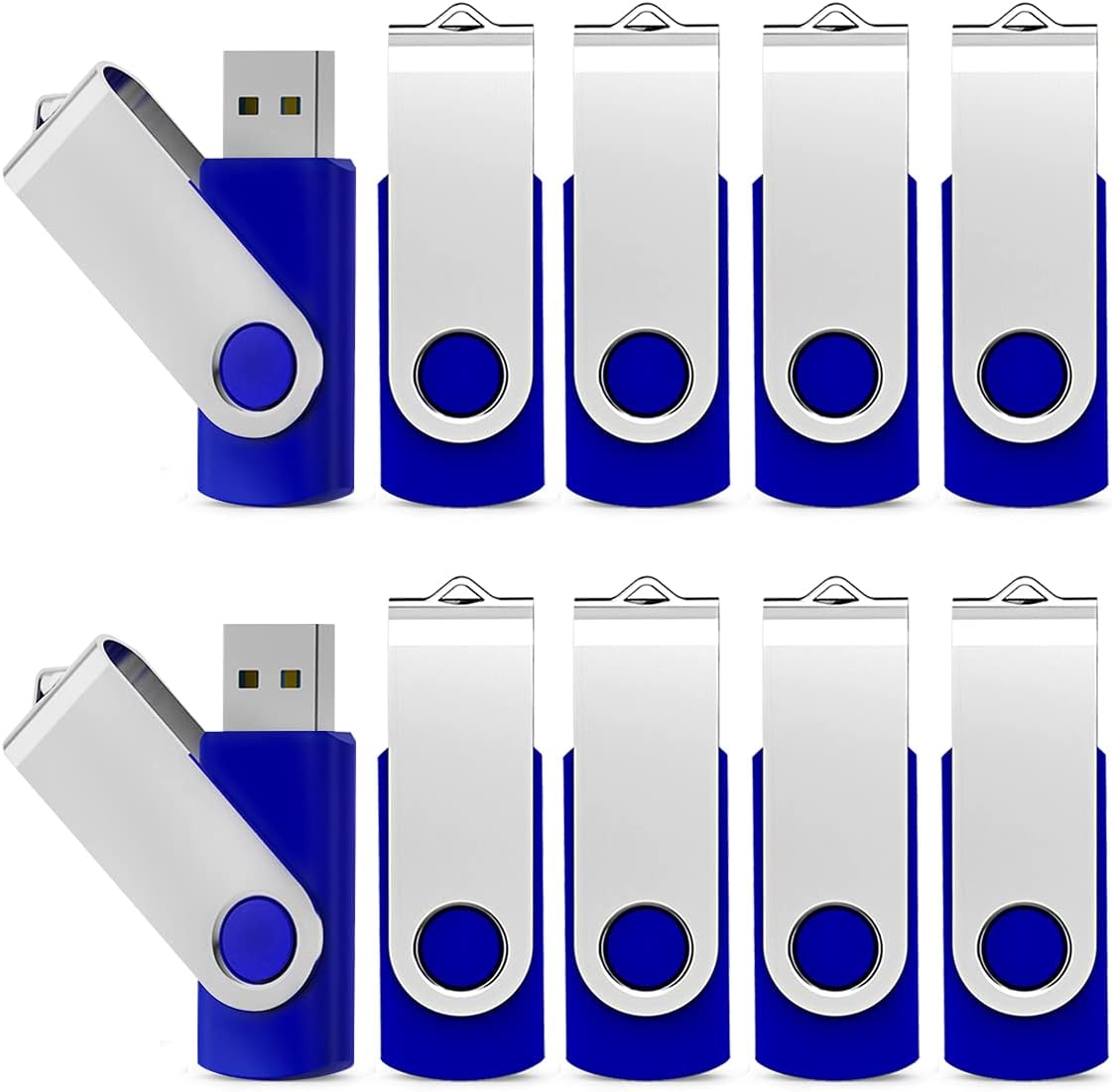 KEXIN 10 Pack 64GB USB 2.0 Flash Drive Thumb Drive, Blue