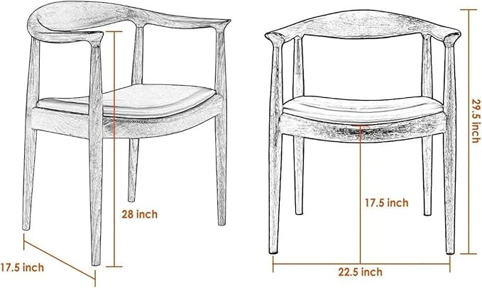 Adjustable Office Computer Chair with Armrest 1pcs Contemporary Style Upholstered Wooden Dining Seat Chair with Armrests(Chestnut Shell)