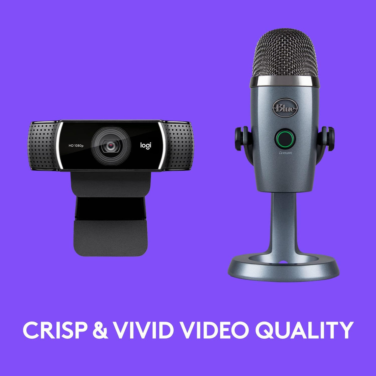 Logitech C922x Pro Webcam + Blue Yeti Nano - Perfect for Professional Video Calls, 1080p/30fps, 720p/60fps