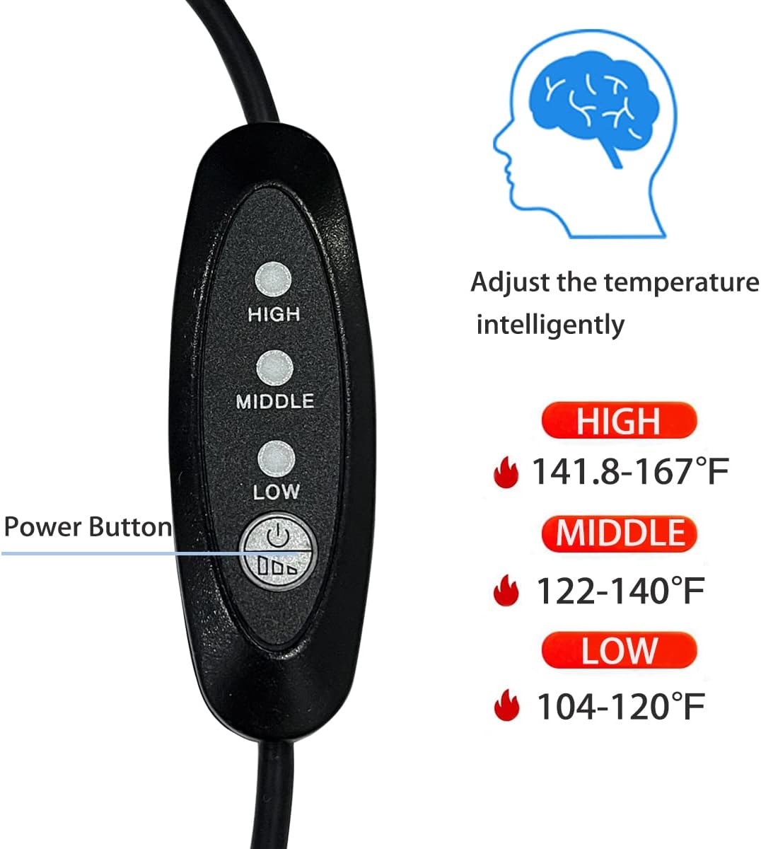 '-25, 350mm 4.26" Lens Warmer with Cold Flexible Cable Down to Dew Heater Strip Prevents Lens from Dew, Fog