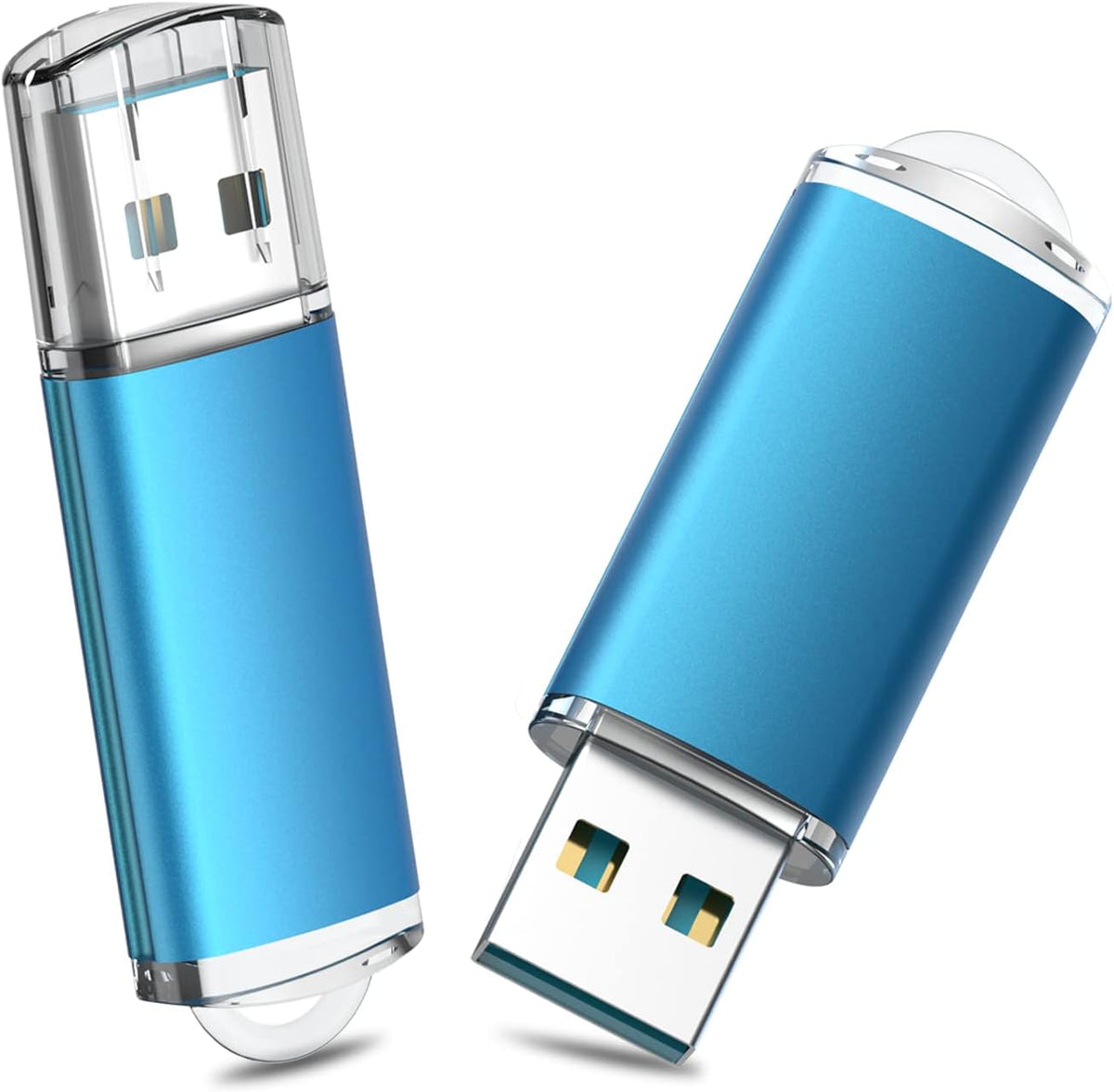 TOPESEL 2 Pack 64GB USB 3.0 Flash Drive High Speed Thumb Drive Memory Stick Jump Zip Drive for PC laptops, Tablets, TVs, Car Audio, Blue