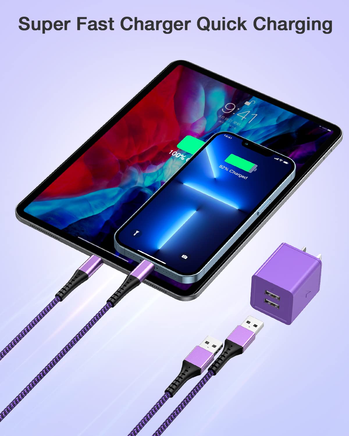 iPhone 14 Charger Fast Charging, 2Pack Dual Port iPhone Charger USB Wall Chargers Plug Adapter with10feet Long USB A to Lightning Charging Cable for iPhone 14/13/12/11/Pro Max/Pro/Plus/XS/XR/X/SE,iPad