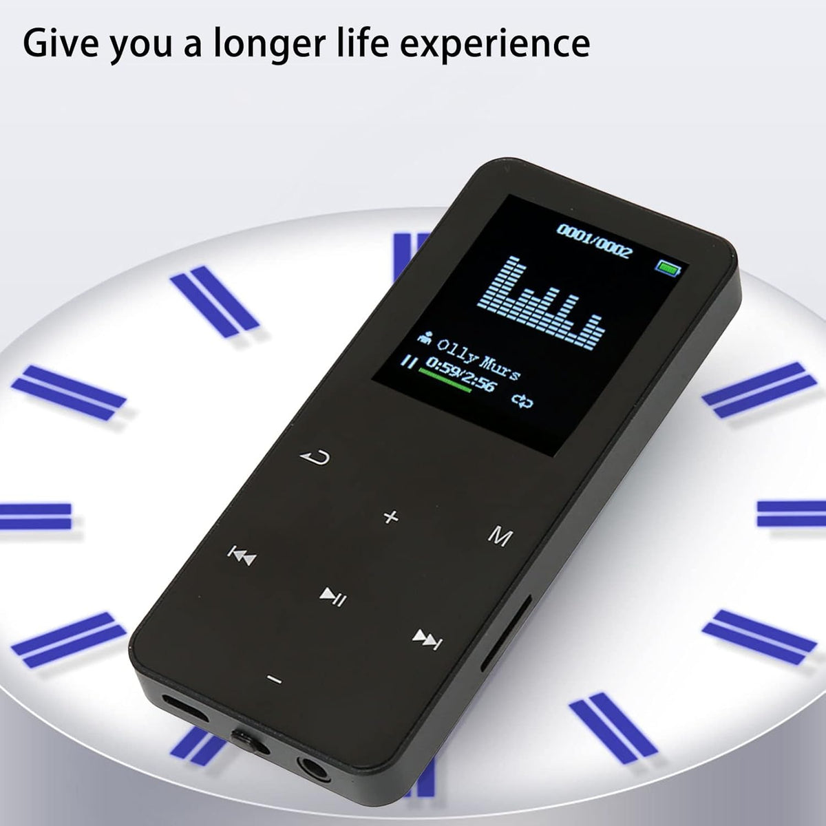 8G MP3 Bluetooth,1.8 Inch MP4 Player with Screen Ultra Slim Music Player with Video Play,Noise Reduction Lossless