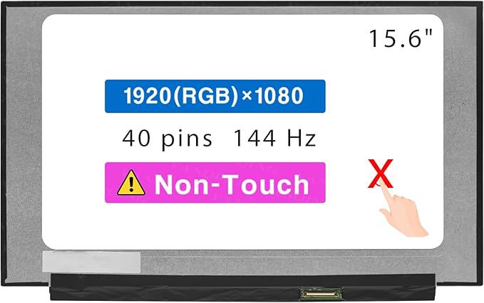 Screen Replacement for Lenovo Ideapad Gaming 3 15ARH7 Model 82SB 15.6 FHD 1920×1080 40 pin 144HZ LCD Non-Touch Screen Display Panel