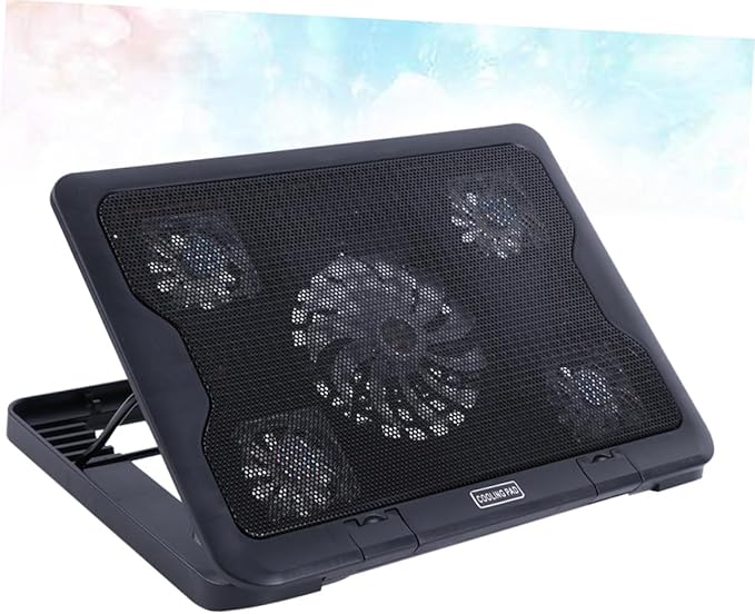 GALPADA USB Laptop Cooling Platform 5-Fan Cooler Stand Adjustable Multi-Angle Laptop Cooler Base with Anti-Skid Design for Gaming and Office Use
