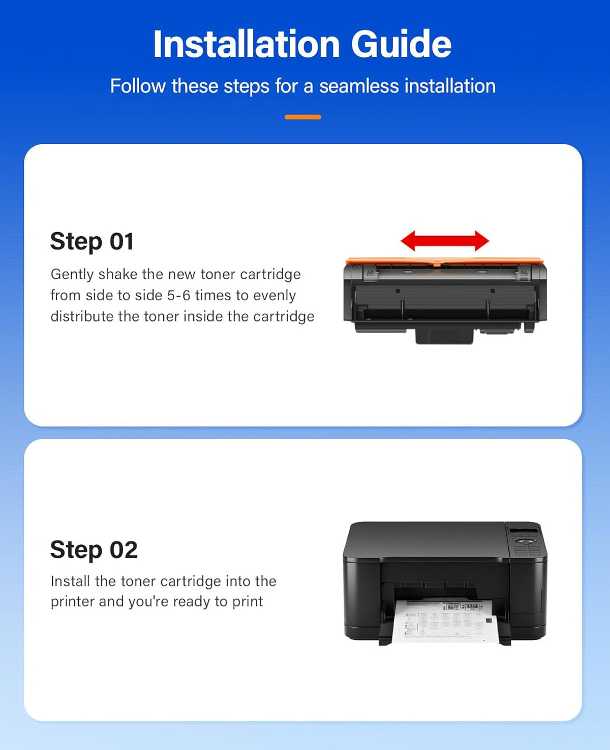 MLT-D116L Toner Cartridge Black 2-Pack High-Yield Replacement for Samsung MLT-D116L D116L MLT-D116S Compatible with Samsung Xpress SL-2625D SL-M2675FN SL-M2825DW SL-2875FW SL-M2835 SL-M2885FW Printer