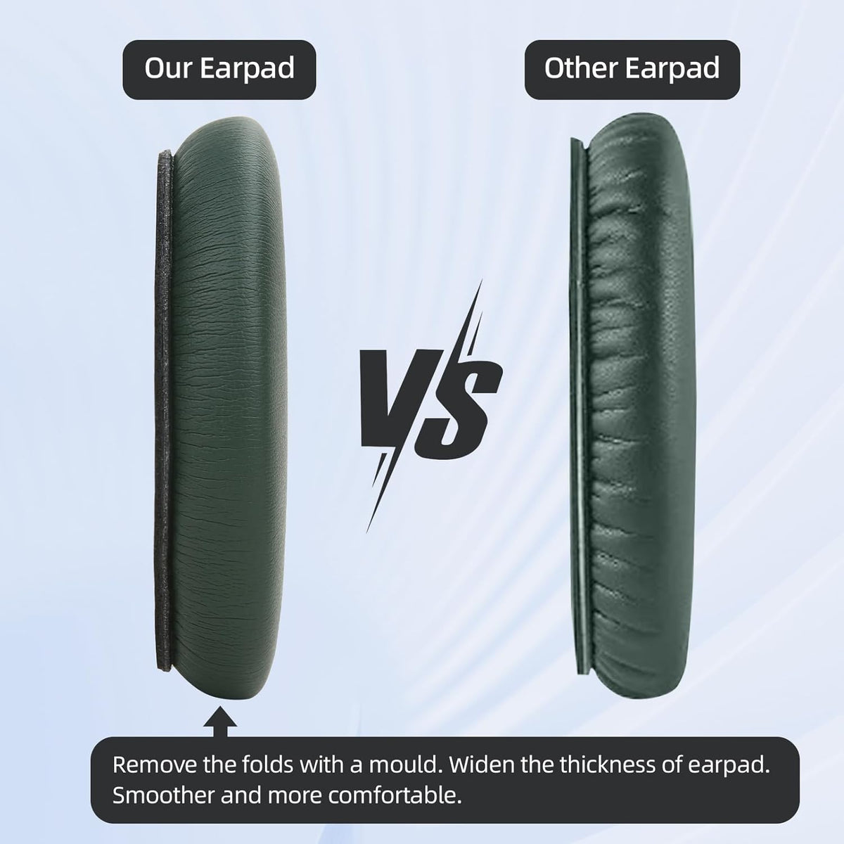 Protein Leather Ear Pads for Bose QuietComfort QC35 QC45 Headband Cushion Cover Replacement Kits with Protein Leather& Memory Foam (Cypress Green)