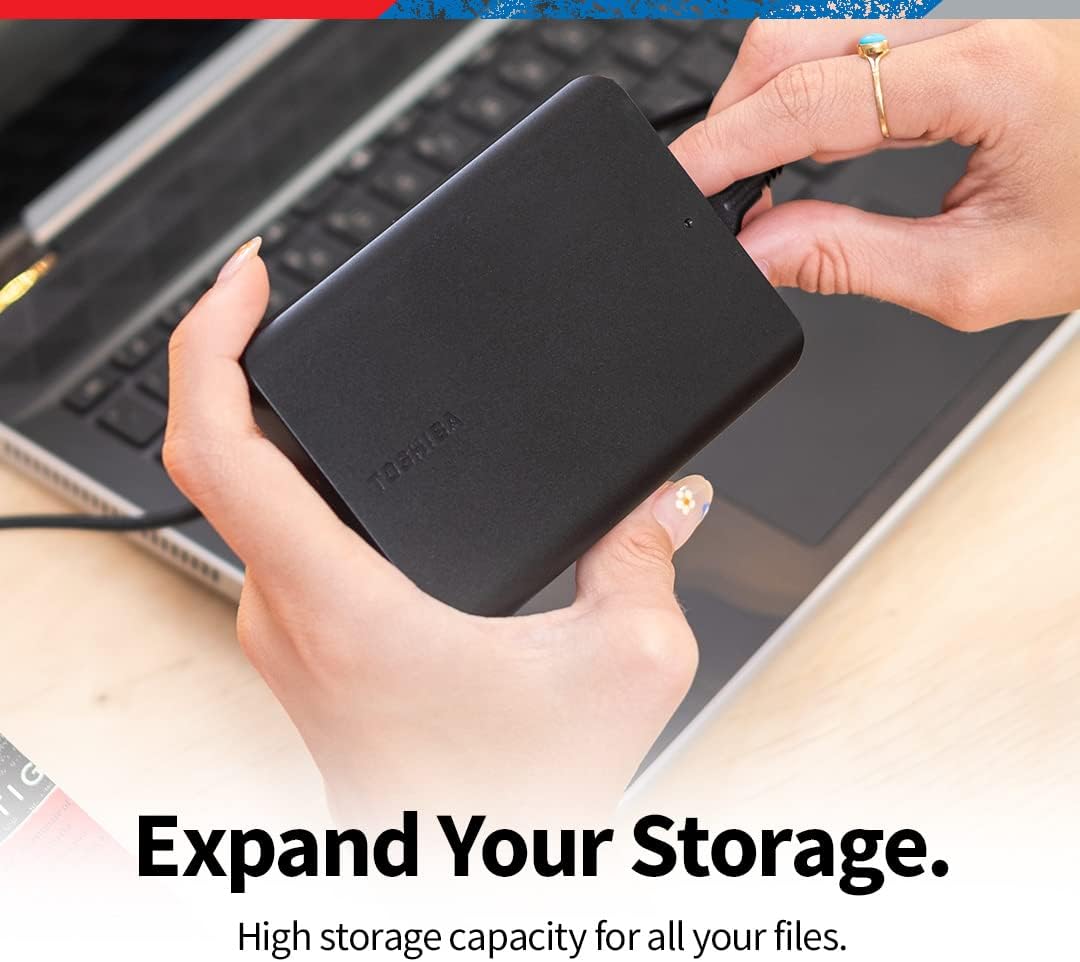 TOSHIBA Canvio Gaming 2TB & Basics 4TB Portable External Hard Drives for Playstation, Xbox, PC & Mac