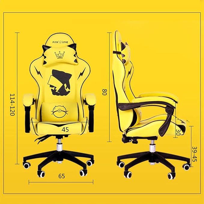 Game Chaire-Sports Game Seat Cute Computer Chair Home Office Anchor Broadcast Chair Professional Racing Chair Yellow-C