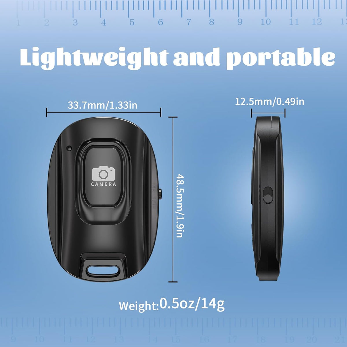 MAIRAN 2 Pack Rechargeable Wireless Camera Remote Shutter for iPhone and Android Smartphones, Bluetooth Phone Remote Control,Selfie Button for Photos and Videos Charging Cable and Wrist Strap Included