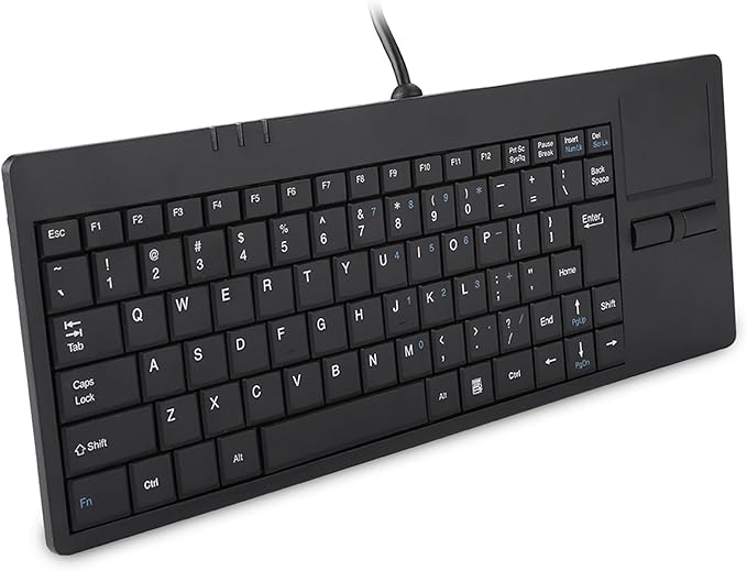 USB Touchpad Keyboard - Mini Design with Stable USB HUB Port 86-Key Wired Keyboard with Built-in Trackpad for Enhanced Stability and Connectivity