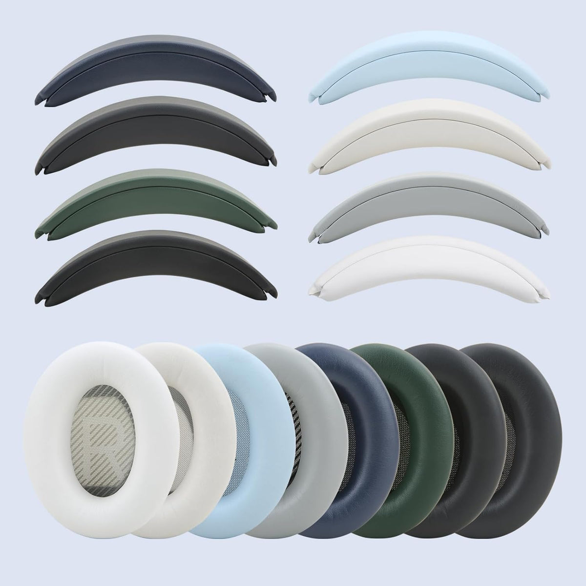 Ear Cushion and Protein Leather Replacement Headband Pad Kit for Bose QuietComfort 35 45 QC35 QC45 with Noise Isolation Memory Foam (Dark Gray)