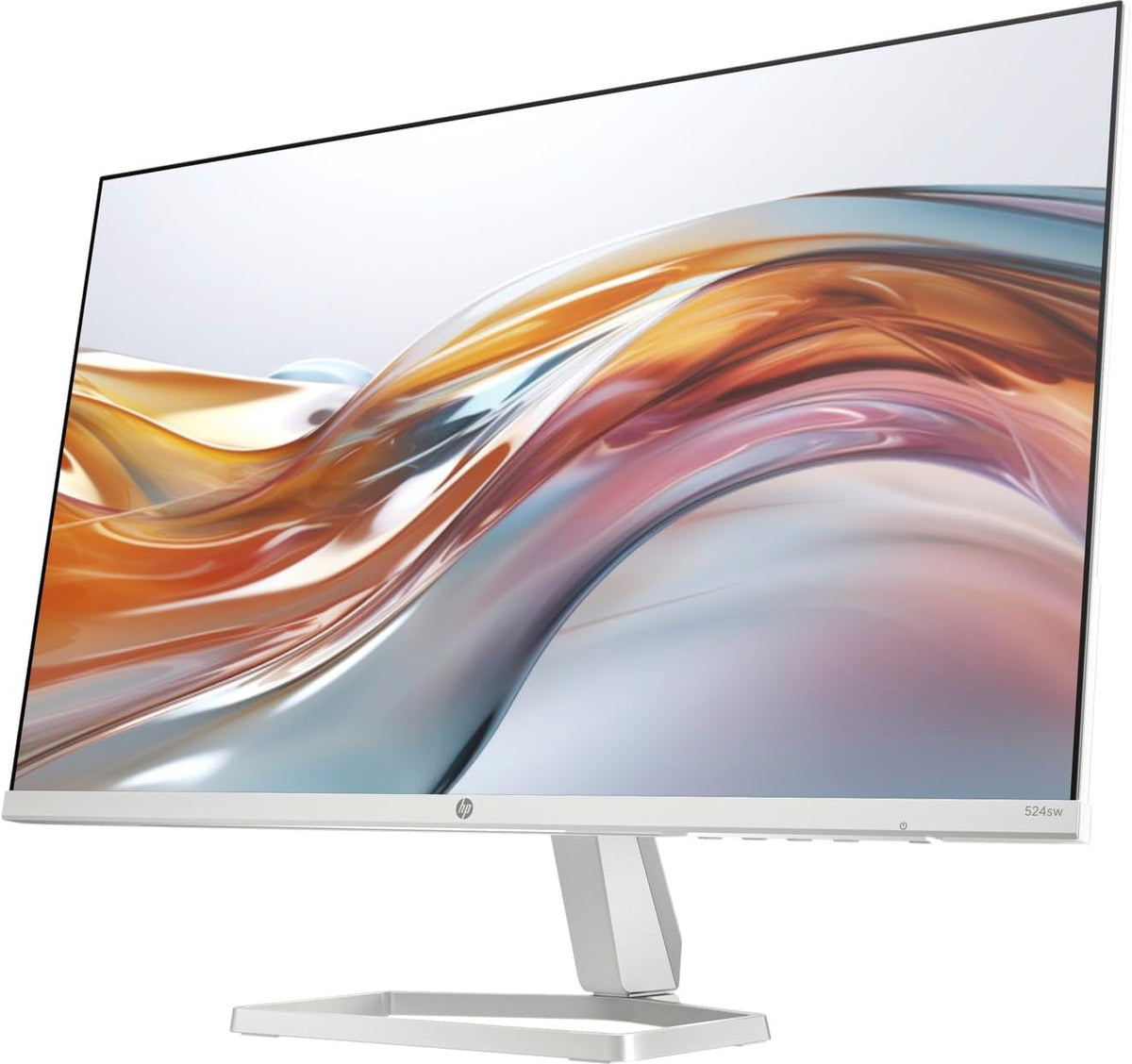 HP Series 5 524sw 24" 300 nits IPS FHD Monitor (Replaces M24FW) Adjustable Tilt, Flicker Free, Anti-glare, Ultra-thin, Low-Blue Light Filter, 1x HDMI, White/Silver w/DKZ Hub USB Port Expander (2 Pack)