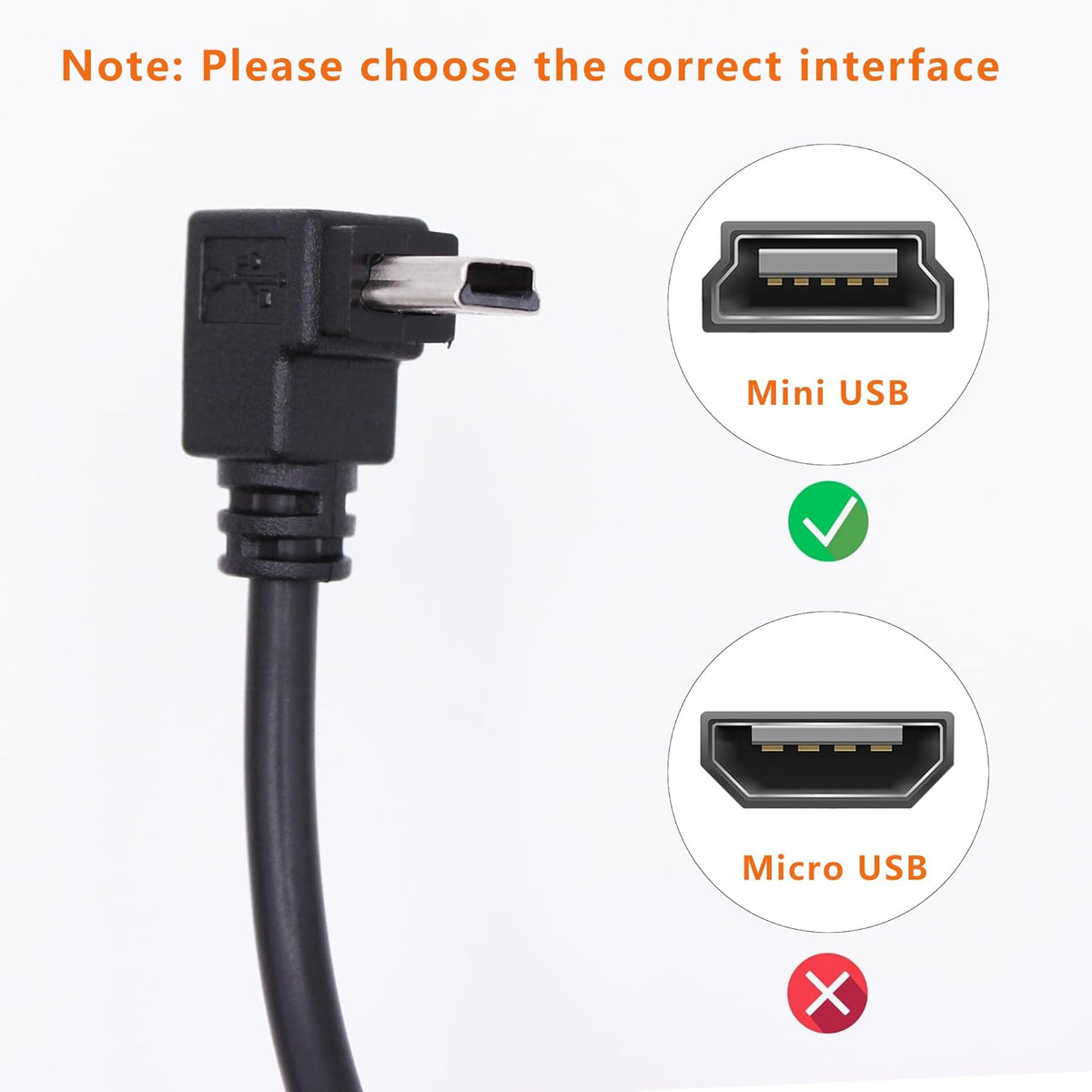 90 Degree Mini USB to USB A OTG Adapter Cable 5.5in Up Angle Mini USB 5-Pin Type B Male to USB Type A Female Adapter Cord for Digital Cameras,Black,14cm(2 Pack,UP)