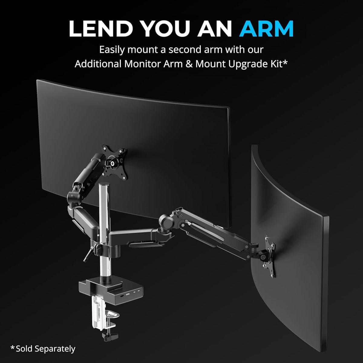 SABRENT Thunderbolt 4 Docking Station with Monitor Desk Mount, Gas-Lift Arm, 4 USB Ports, UHS-II Card Reader, Gigabit Ethernet, HDMI, DisplayPort, 8K/4K, VESA Mount for Monitors up to 32” (DS-T4WA)