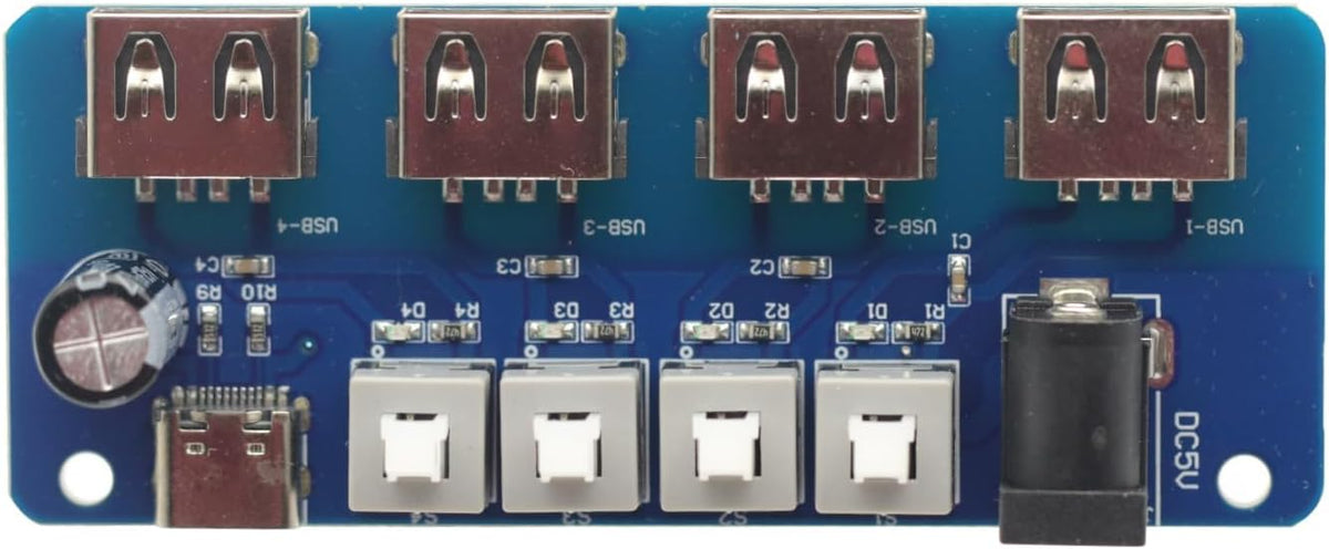 GODIYMODULES 5V 4-Way Power Expansion Module Button Control Power Supply USB Distribution Board Power Supply Hub