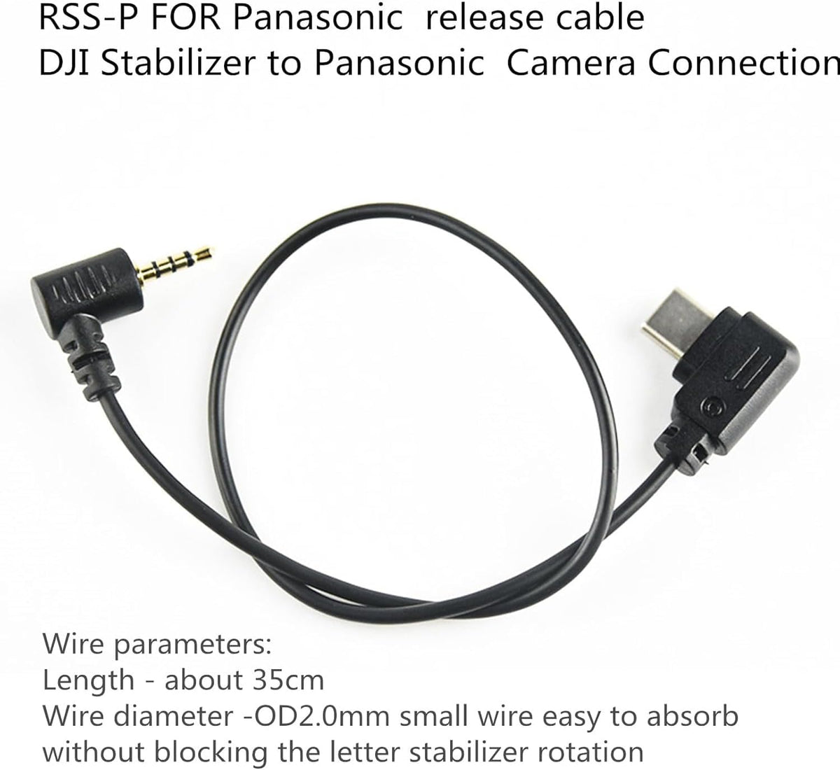 Generic GH5S, GH5, G9, 2.5mm RSS-P Camera Shutter Release Cable for Panasonic Compatible with DJI Ronin Stabilizer