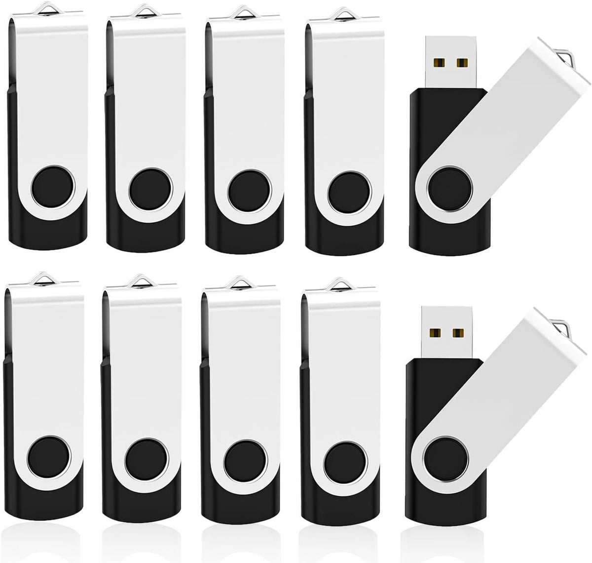 64GB Flash Drive KOOTION 10 Pack USB 2.0 Flash Drive 64GB USB Flash Drives Thumb Drive Jump Drives Keychain Memory Stick Black