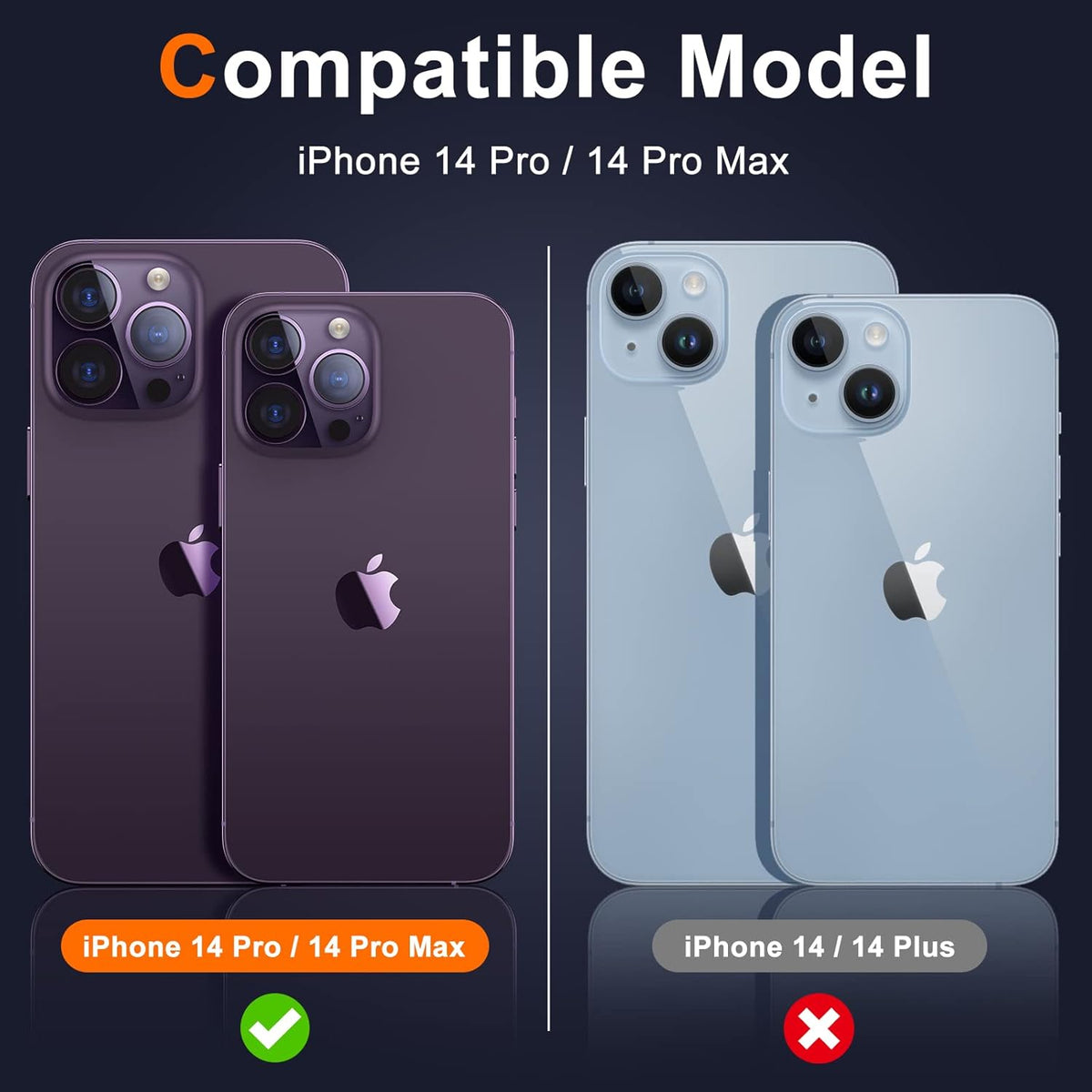 UniqueMe [3 Pack] Compatible for iPhone 14 Pro Max/iPhone 14 Pro Camera Lens Protector Tempered Glass,[Case Friendly][Scratch-Resistant][Night Shooting Mode]-Glitter Purple