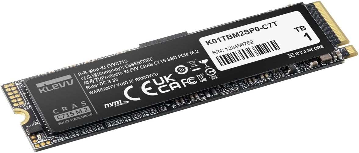 KLEVV CRAS C715 256GB M.2 2280 NVMe PCIe Gen3x4 Laptop & Desktop, up to 3000MB/s (K256GM2SP0-C7T)