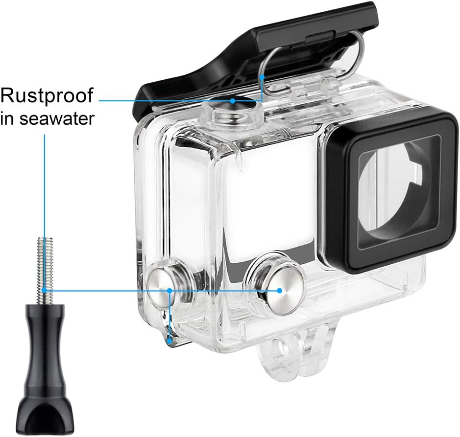 Waterproof Housing Case for GoPro Hero 4 Black, Hero 4 Silver, Hero 3+, Hero 3 Underwater Photography - Waterproof Up to 131 ft (40M) - with Quick Release Mount, Thumb Screw