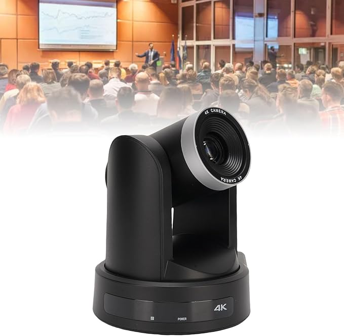 4K PTZ Conference Camera 10X Optical Zoom AI Auto Tracking 4K HD Video Webcam USB3.0 LAN for Business Meeting Lecture Live Streaming (US Plug)