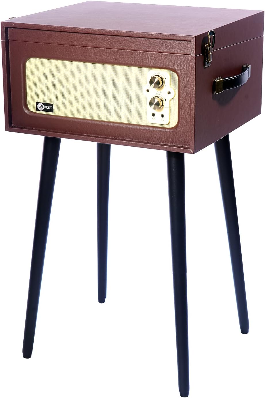 Arkrocket 3-Speed Bluetooth Record Player Retro Turntable with Built-in Speakers and Removable Legs [ Limited Edition ] (Brown)